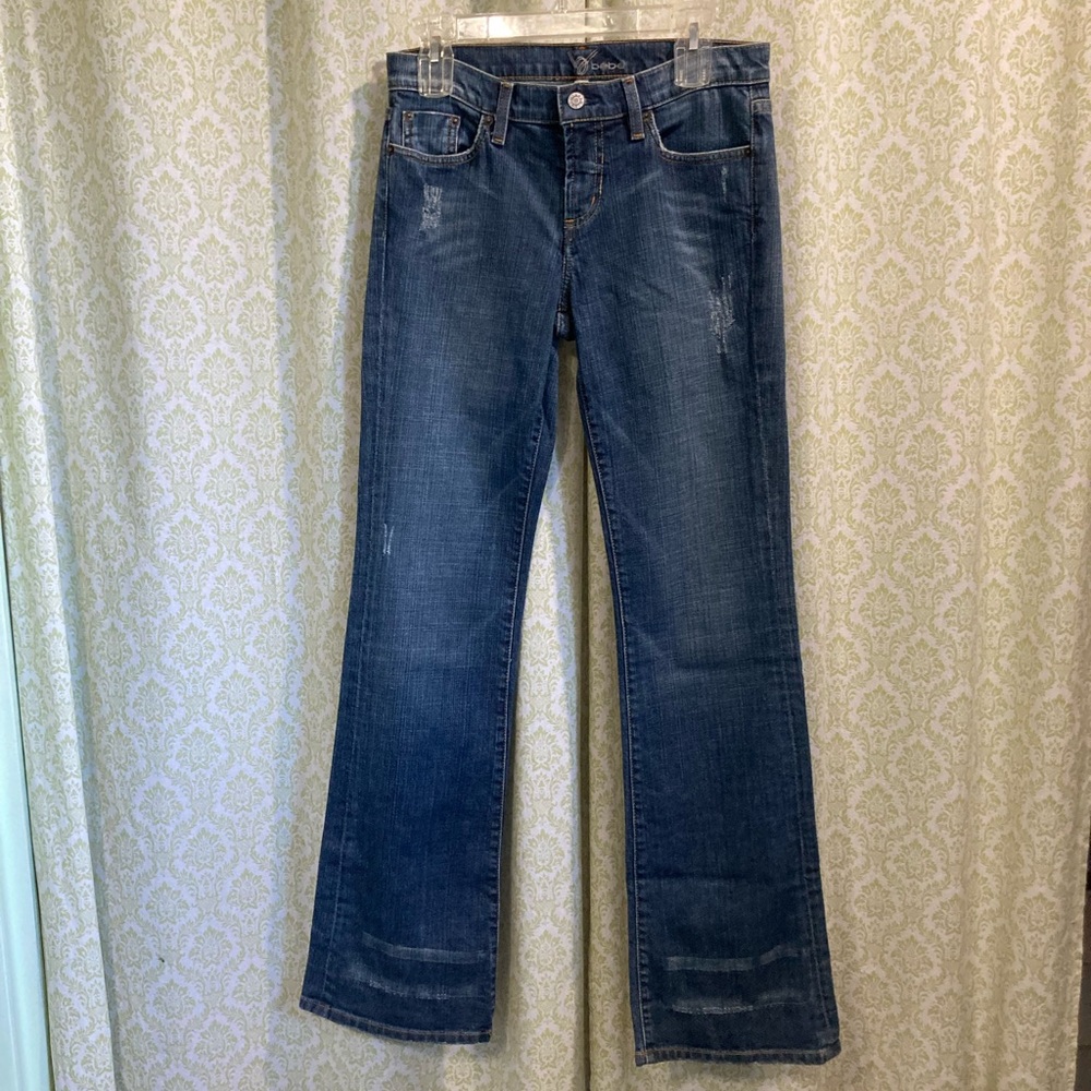 bebe distressed embellished jeans